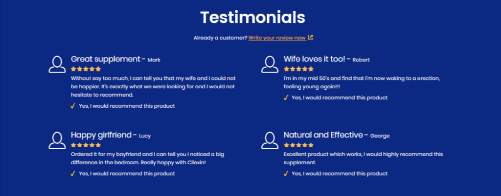 Testimonials of cilexin